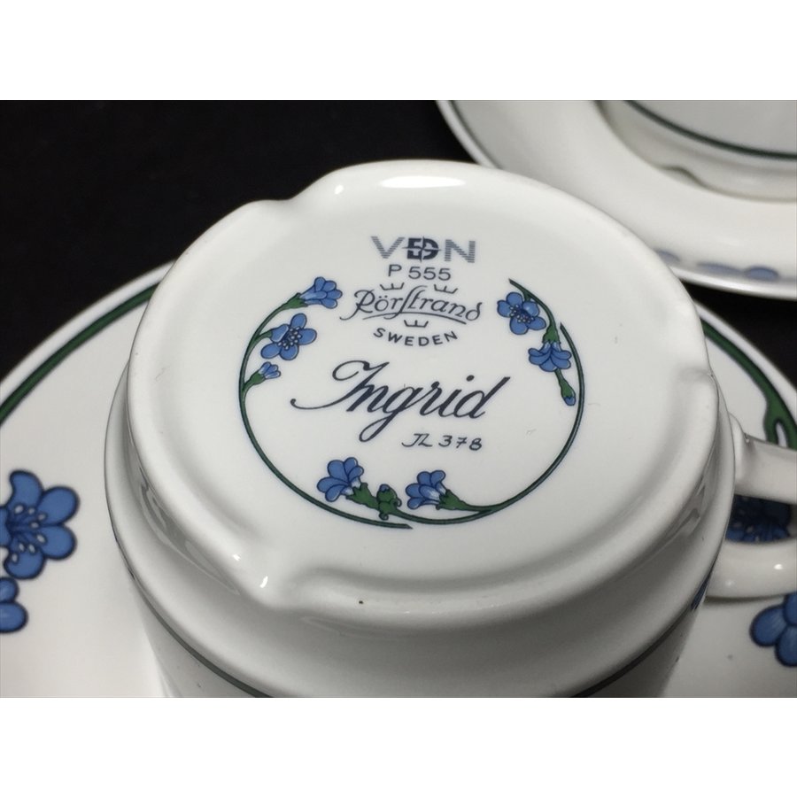 ヴィンテージ 北欧 RORSTRAND ロールストランド INGRID JL378 C&S カップ&ソーサー 2客セット