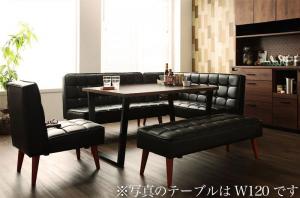 ダイニングセット ソファ ダイニング セット ヴィンテージ 5点セット(テーブル+ソファ1脚+アームソファ1脚+チェア1脚+ベンチ1脚) 右アーム 黒 ブラック 幅150