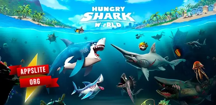 Background تحميل لعبة Hungry Shark World 5.6.1 مهكرة اخر اصدار للأندرويد 